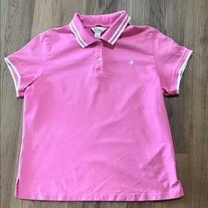 Lilly Pulitzer pink Polo Shirt SS collar size large